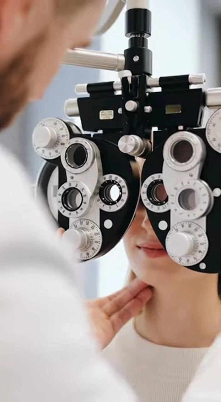 Professional Optometry Vision Care Compilation Eye Exams Consultations and Eyewear Selection in Modern Eye Clinic and Optical Store