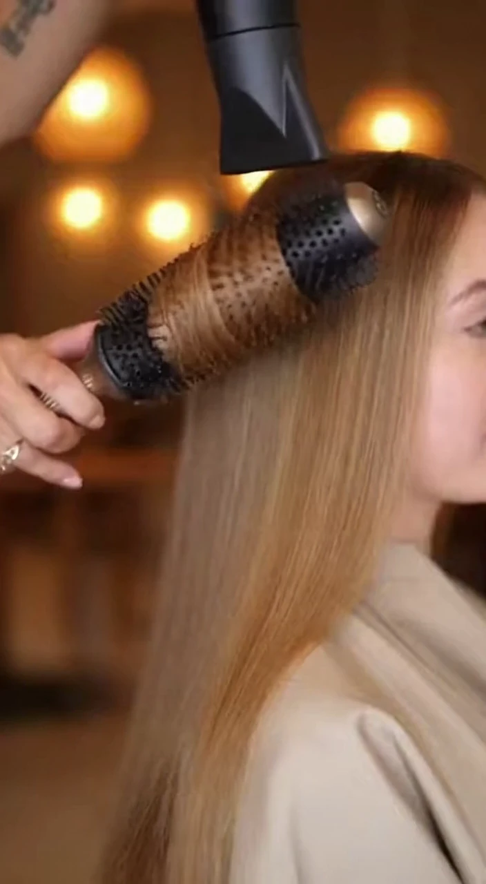 Smooth Hair Styling Compilation Glossy Salon Finishes Flowing Movement on White Asian Hispanic and Black Hair